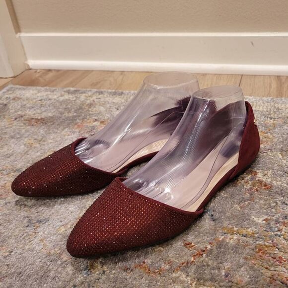 NWOT - Jones New York Roma Wine Sparkle Flats Size 10 - Picture 2 of 11